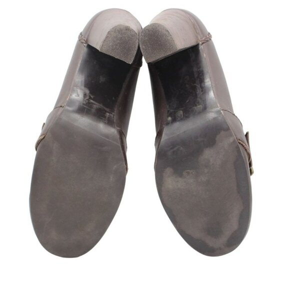 Vintage 90s Steve Madden Brown Leather Slip On Oxford Chunky Heel Shoes Size 8.5 - Picture 5 of 6